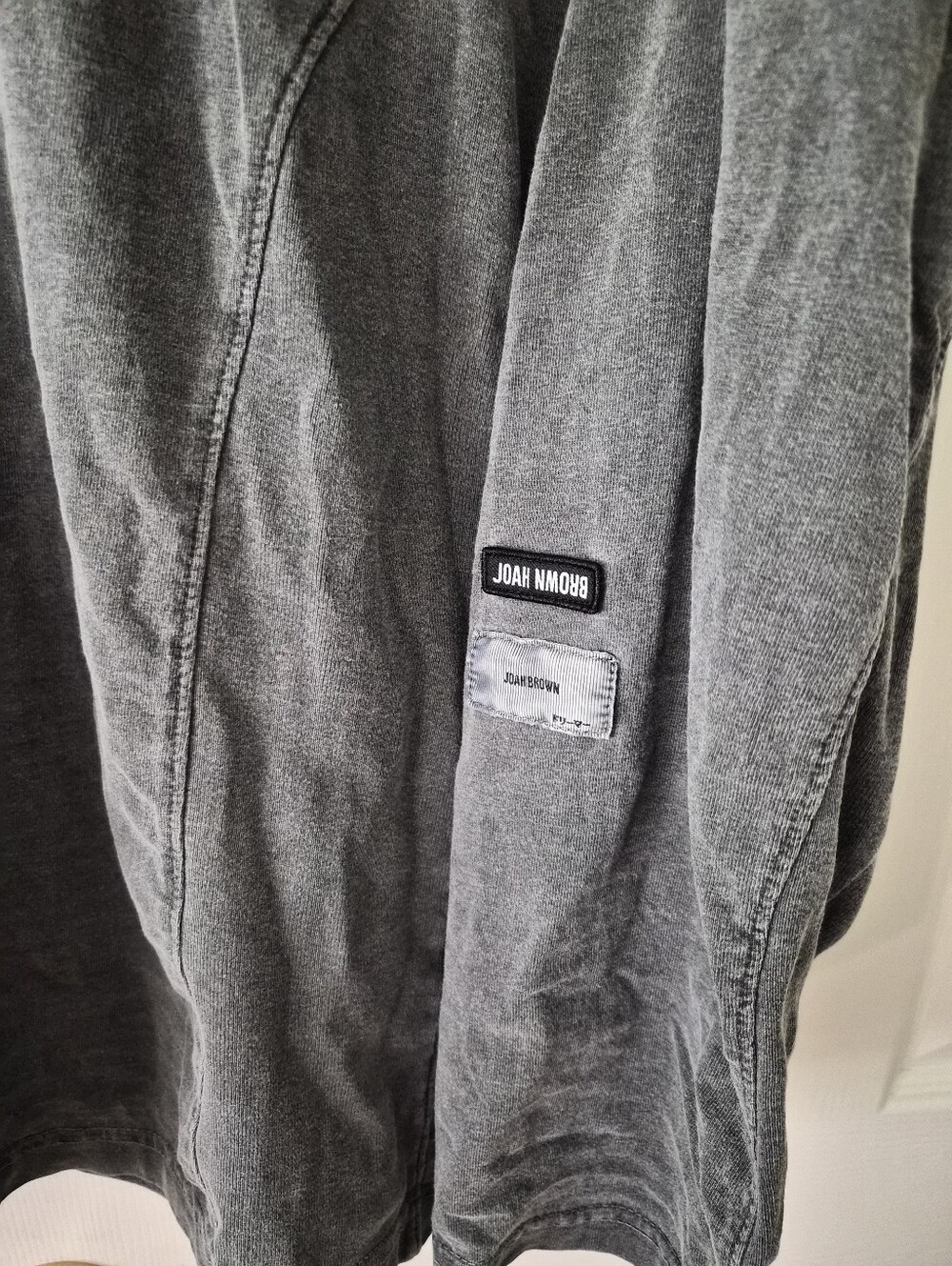 Joah Brown Vintage Panel L/S Oversized Tee Washed Black Cotton S/M RUNS BIG - Picture 6 of 7